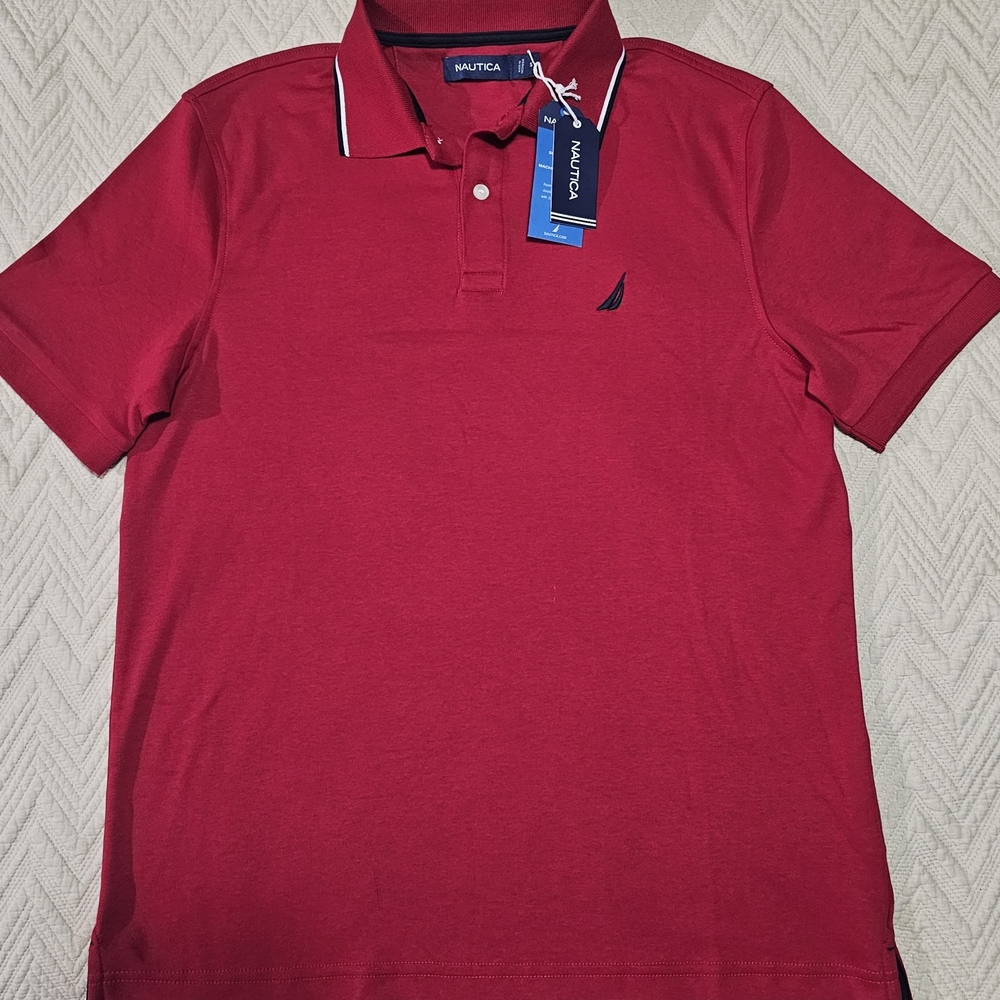 Nautica Men's Polo Shirt in Vibrant Red